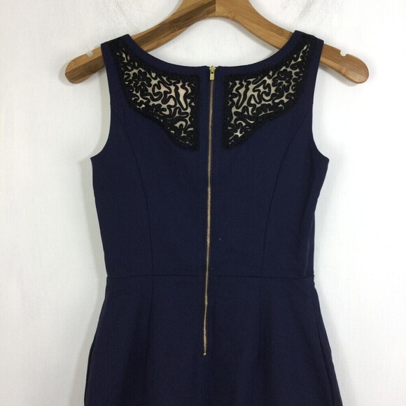 Lilly Pulitzer Womens Emmy Soutache A-Line Fit & Flare Dress Navy Blue Size 0 - Picture 4 of 7